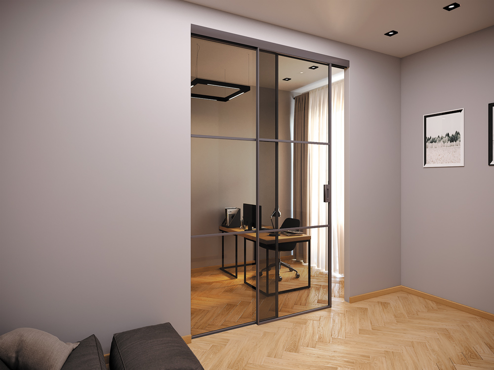 Раздвижные системы дверей NAYADA Telescopic/Synchro в офисе